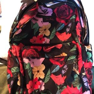 Vera Bradley Campus Backpack - Black w/floral